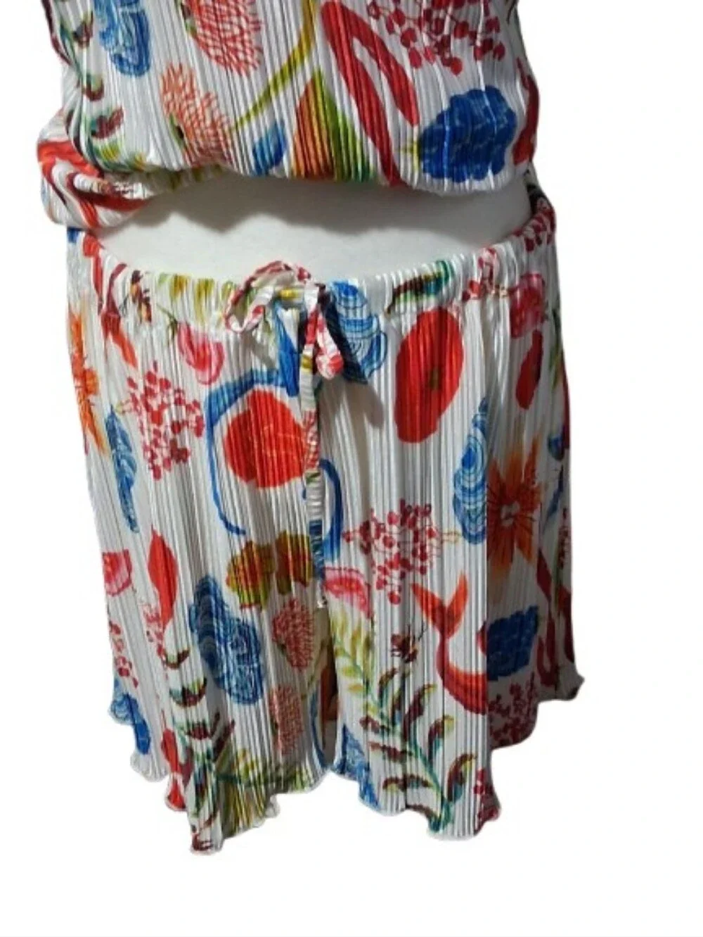 NWT Artyzen Pleated 2 Piece Pajama Short Set - Multicolor Size Large